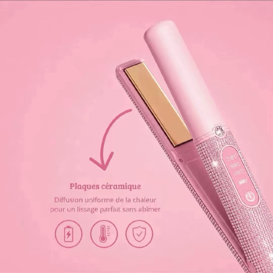 Mini Lisseur Sans Fil a Strass